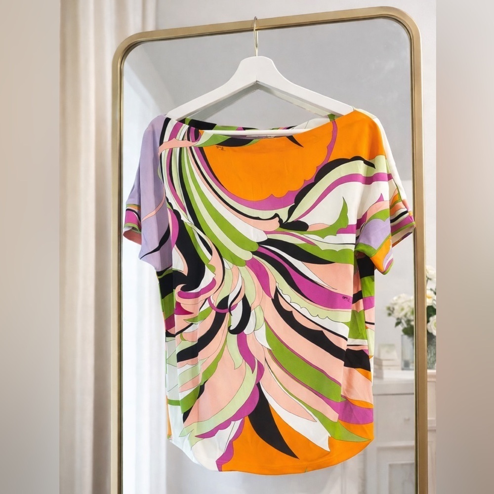 Emilio Pucci psychedelic abstract print top size medium